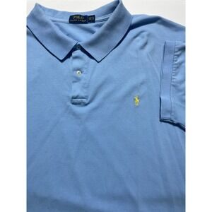 Polo Ralph Lauren Mens 4XLT Tall Light Blue Cotton Pique Short Sleeve Polo Shirt